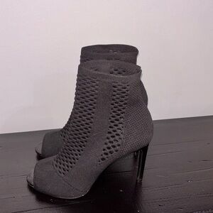 Charles By Charles David Black Mesh Heeled open toed boots 8.5